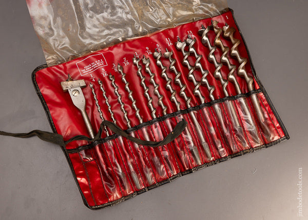 Compete Set of 13 IRWIN Auger Bits in Original Roll - 112830