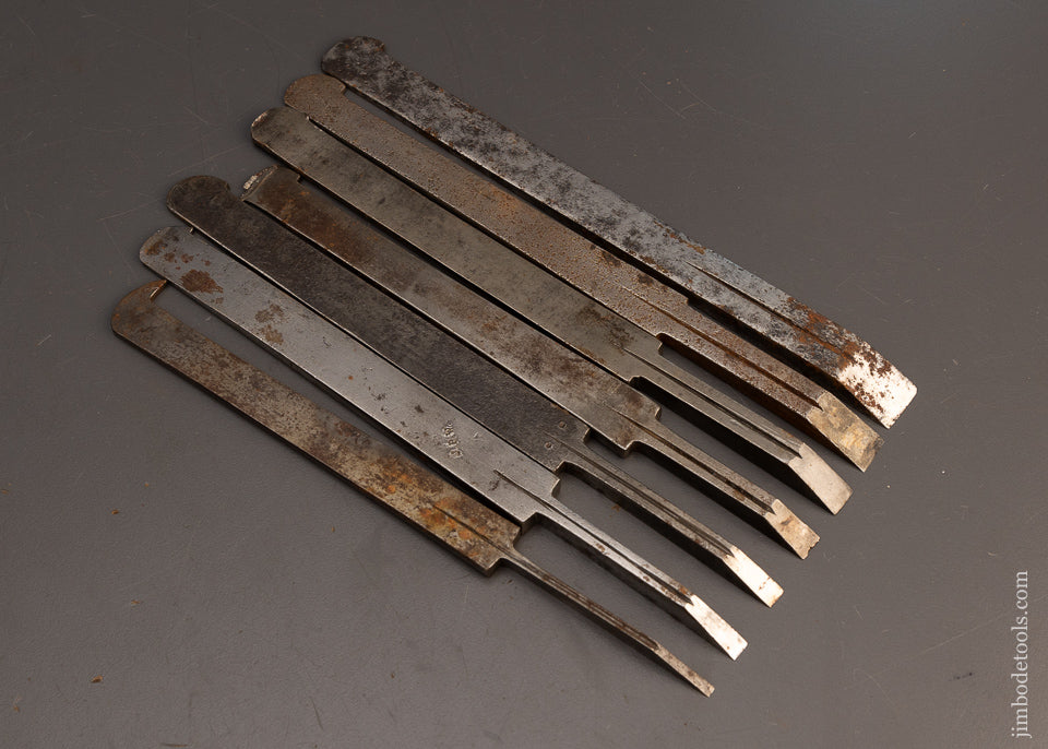 Set of 7 W. BUTCHER Plow Plane Irons - 112858
