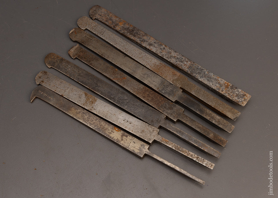 Set of 7 W. BUTCHER Plow Plane Irons - 112858