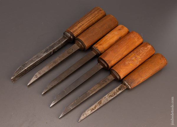 Fine Set of 6 WARD Pig Sticker Mortise Chisels - 112883