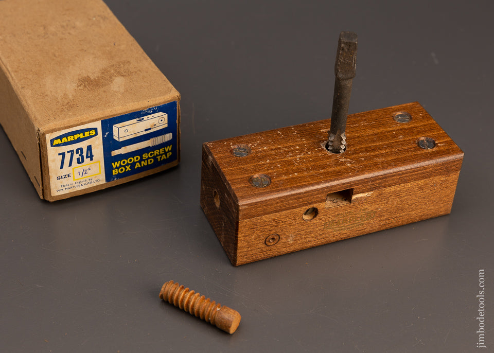 MARPLES No. 7734 Wood Screw Box and Tap 1/2 Inch Mint in Box - 112940