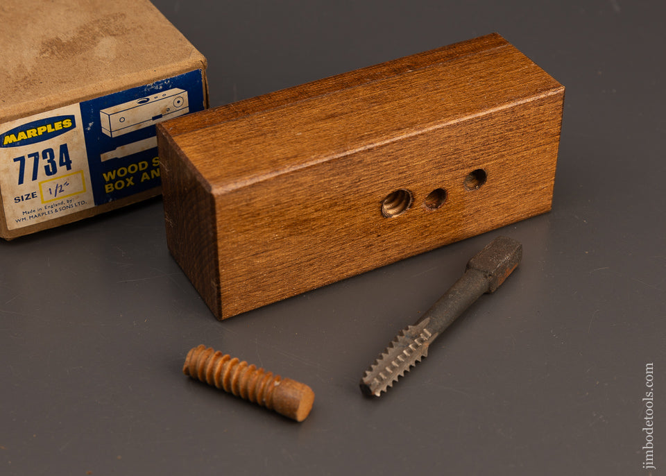 MARPLES No. 7734 Wood Screw Box and Tap 1/2 Inch Mint in Box - 112940