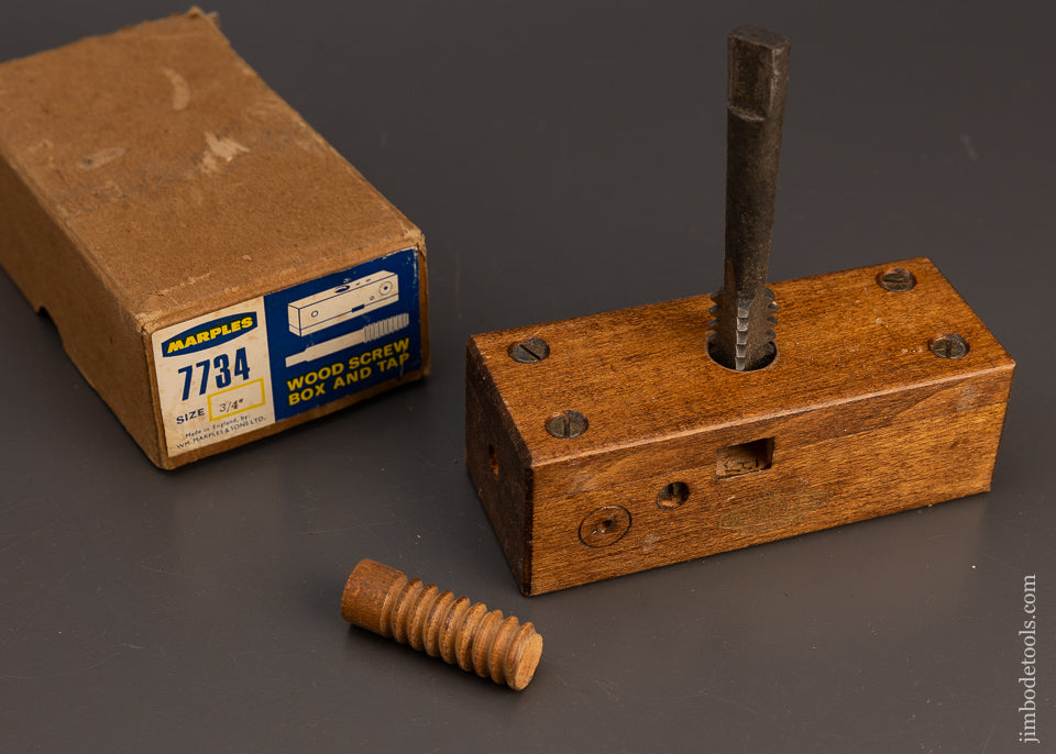 MARPLES No. 7734 Wood Screw Box and Tap 3/4 Inch Mint in Box - 112943