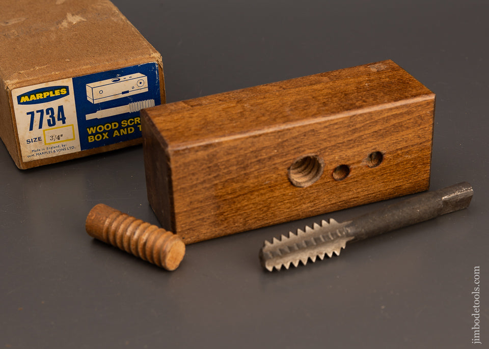 MARPLES No. 7734 Wood Screw Box and Tap 3/4 Inch Mint in Box - 112943