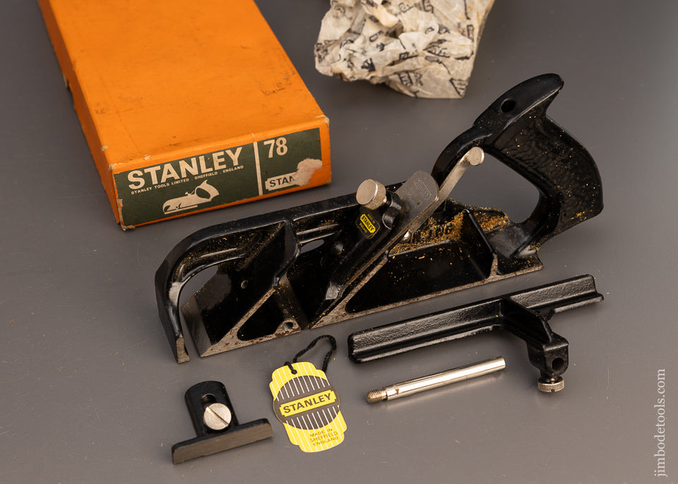 100% Complete STANLEY No. 78 Duplex, Rabbet, and Filletster Plane in Custom Box - 112969