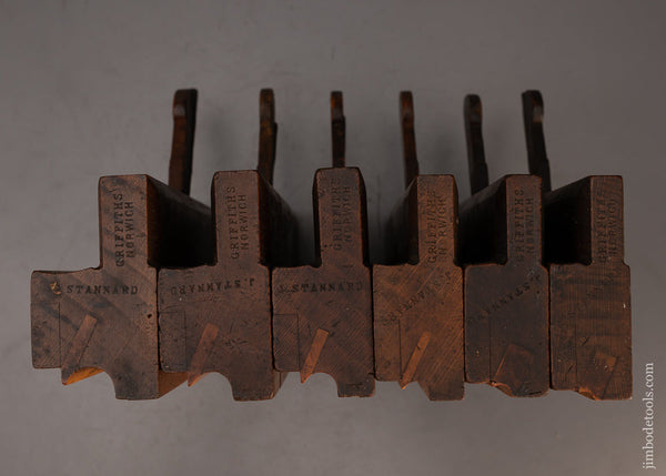 Great Working Set of 6 Side Bead Moulding Planes by GRIFFITHS - 112989