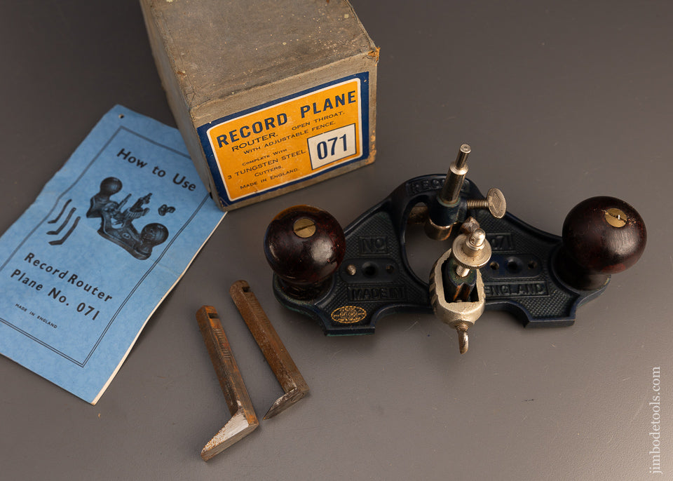 RECORD No. 071 Router Plane 100% Complete & Near Mint in Box - 113027