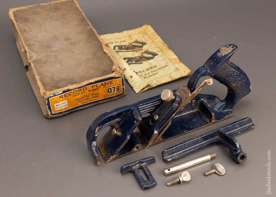 RECORD No. 078 Duplex, Rabbet, and Filletster Plane in Original Box - 113030