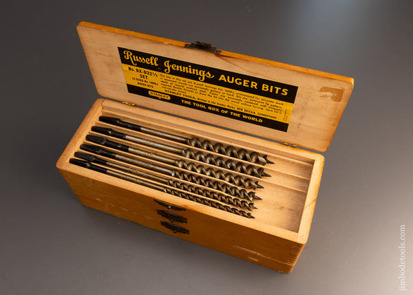 Complete Near Mint Set of 13 RUSSELL JENNINGS Auger Bits in Original Three Tiered Box - 113071