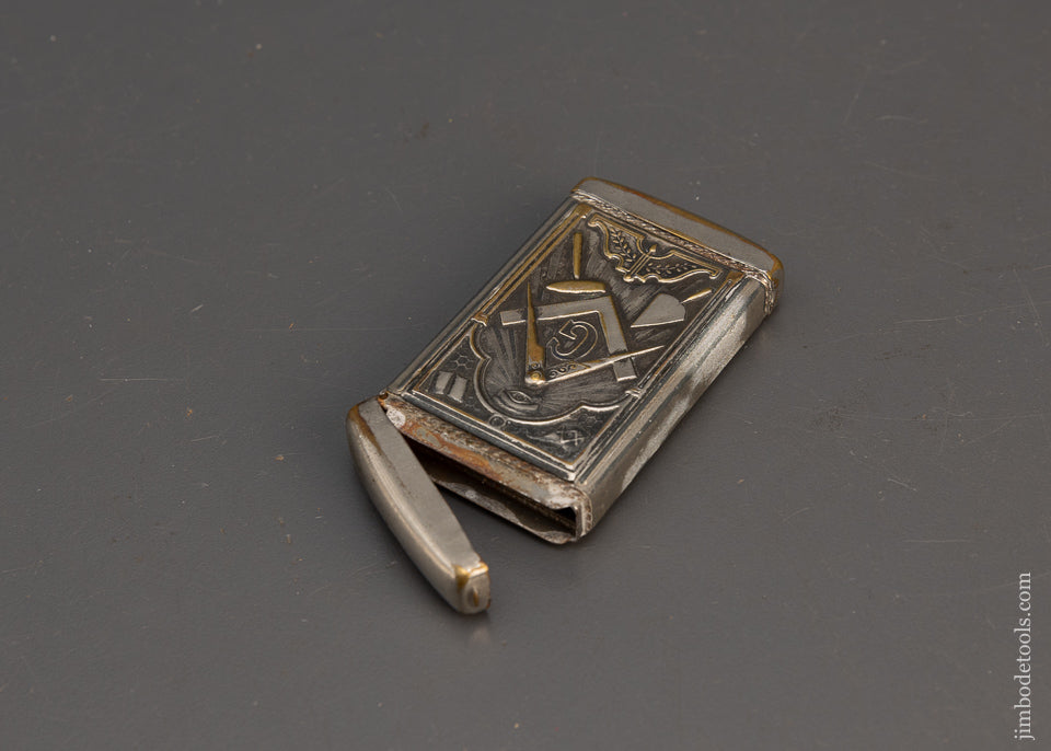 Patented JAN 12, 1904 Embossed Masonic Match Safe Double Sided - 113090
