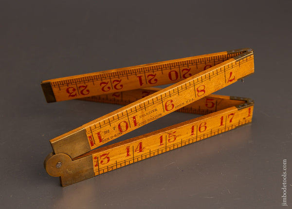 Very Rare THE C.S. CO. No. 7 NEARSITE Folding Rule in Red - 113109