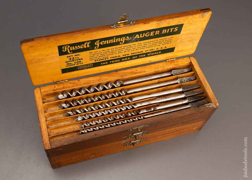 Very Fine Set of STANLEY No. 32 1/2 RUSSELL JENNINGS Bits 100% Complete - 113133