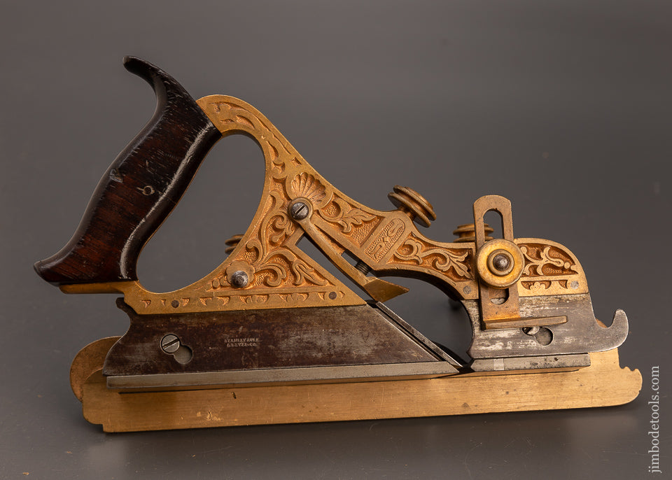 Fabulous STANLEY No. 42 MILLER’S PATENT Gunmetal Ornate Plow Plane - 113187G