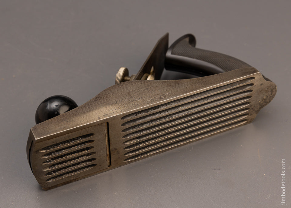 Rare CHAPLIN’S IMPROVED PATENT 7 3/4 Inch Smooth Plane Extra Fine Adjustable Mouth - 113190G