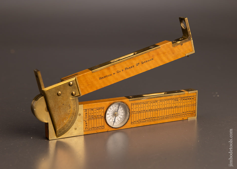 Linometer Stunning Tiger Boxwood Clinometer by NEWTON & CO. Fleet St. London - 1 ...
