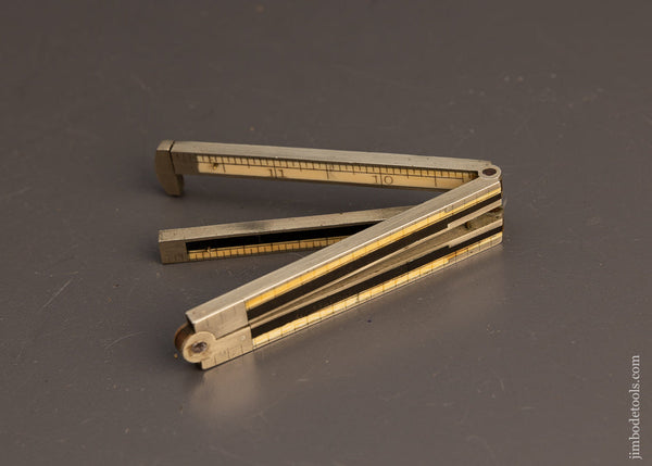 STANDARD RULE CO. No. 112 Ebony & Ivory & German Silver Caliper Rule - 113207G