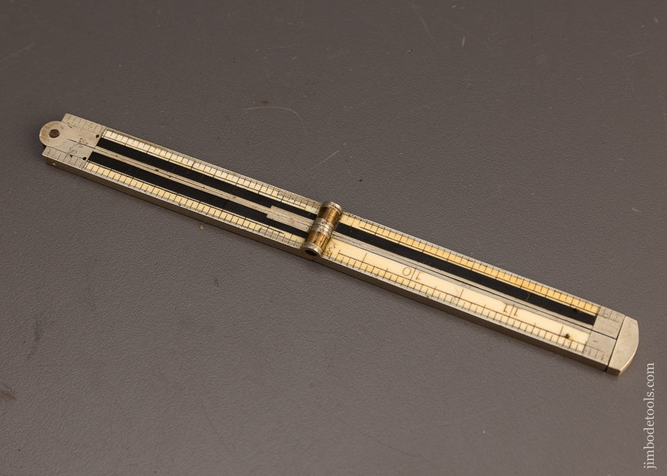 STANDARD RULE CO. No. 112 Ebony & Ivory & German Silver Caliper Rule - 113207G