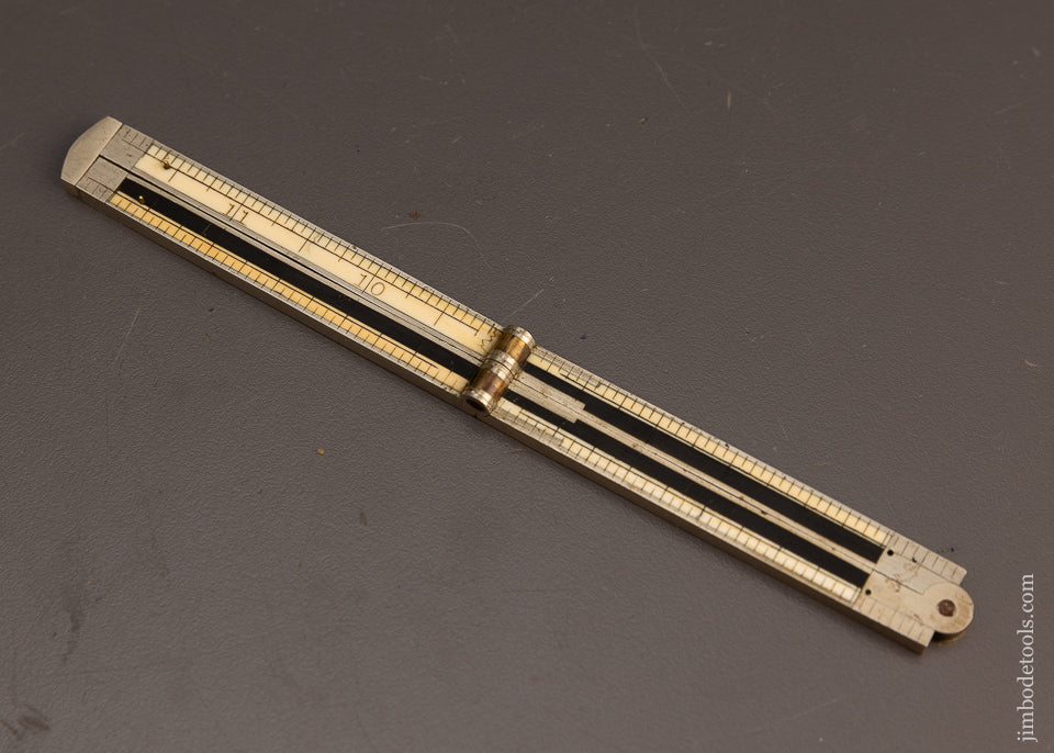 STANDARD RULE CO. No. 112 Ebony & Ivory & German Silver Caliper Rule - 113207G