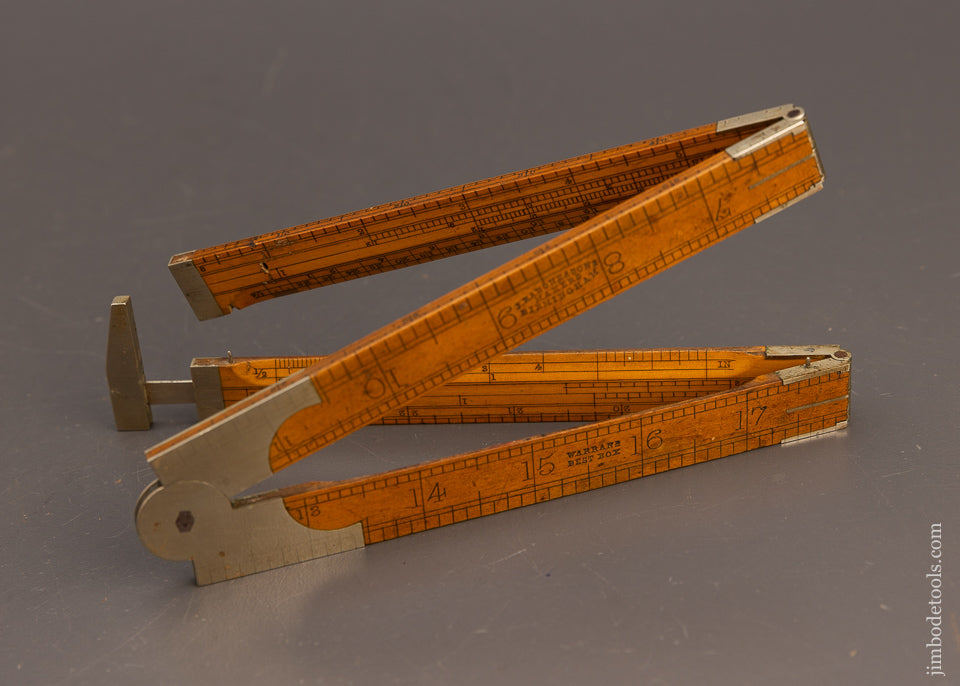 Rare & Unusual Boxwood & German Silver RABONE Caliper Rule Fine - 113208G