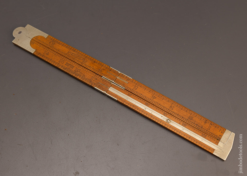 Rare & Unusual Boxwood & German Silver RABONE Caliper Rule Fine - 113208G