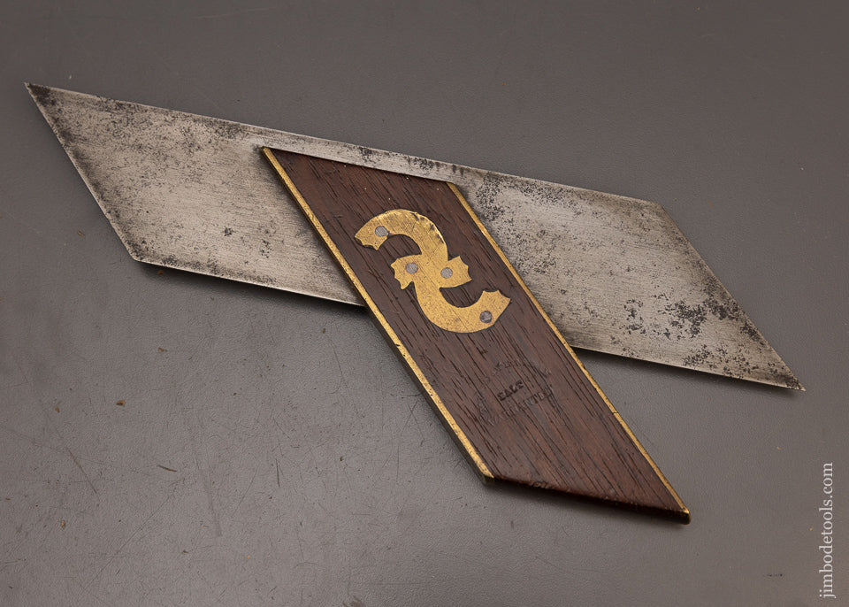 Very Rare TOLAND & FINNEGAN BALT. Rosewood Miter Square with Fancy Escutcheon - 113218