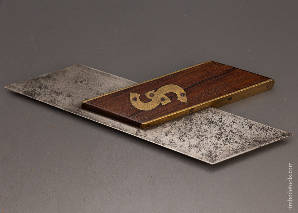 Very Rare TOLAND & FINNEGAN BALT. Rosewood Miter Square with Fancy Escutcheon - 113218