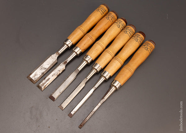 Great User Set of 6 BUCK BROS. Bevel Edge Chisels - 113221