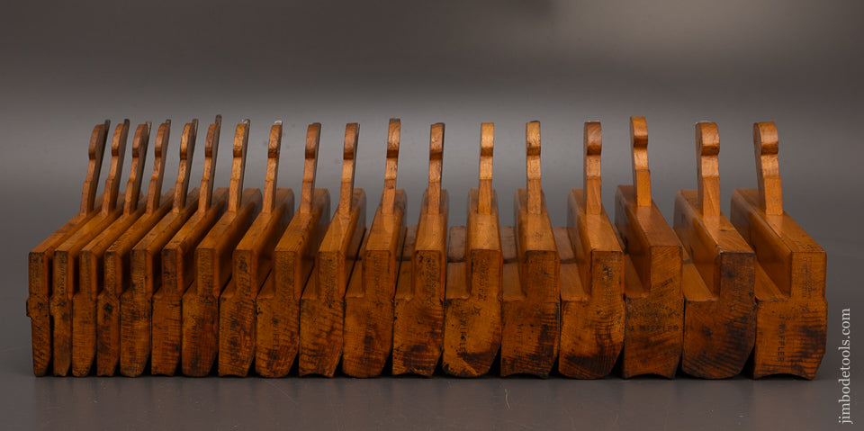 Awesome Unused Skewed Set of 8 Hollow & Round Moulding Planes by W.J.C. WARD Saddle River, N.J. - 113227