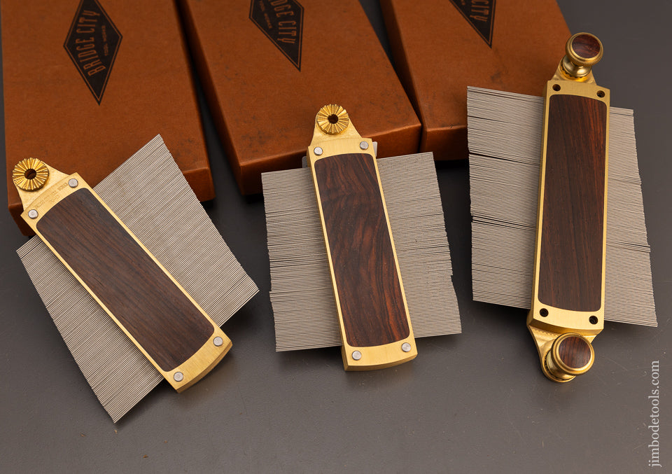 Set of 3 BRIDGE CITY TOOL WORKS PG-13 Rosewood Profile Gauge in Original Boxes - 113294