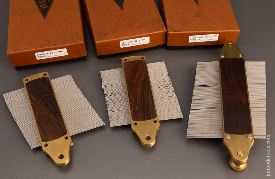 Set of 3 BRIDGE CITY TOOL WORKS PG-13 Rosewood Profile Gauge in Original Boxes - 113294