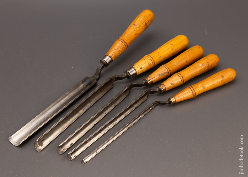 Cracks And Gouges Sweet Set of 5 BUCK BROS. Crank Neck Paring Gouges - 113361 – Jim Bode ...