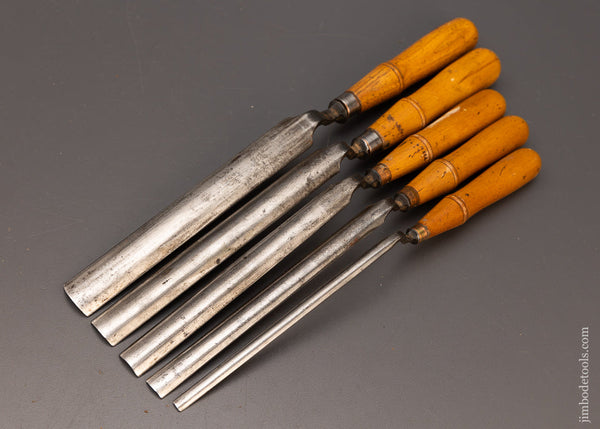 Sweet Set of 5 BUCK BROS. Crank Neck Paring Gouges - 113361 – Jim Bode ...