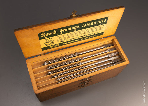Complete Set of 13 RUSSELL JENNINGS Auger Bits in Original Three Tiered Box - 113426