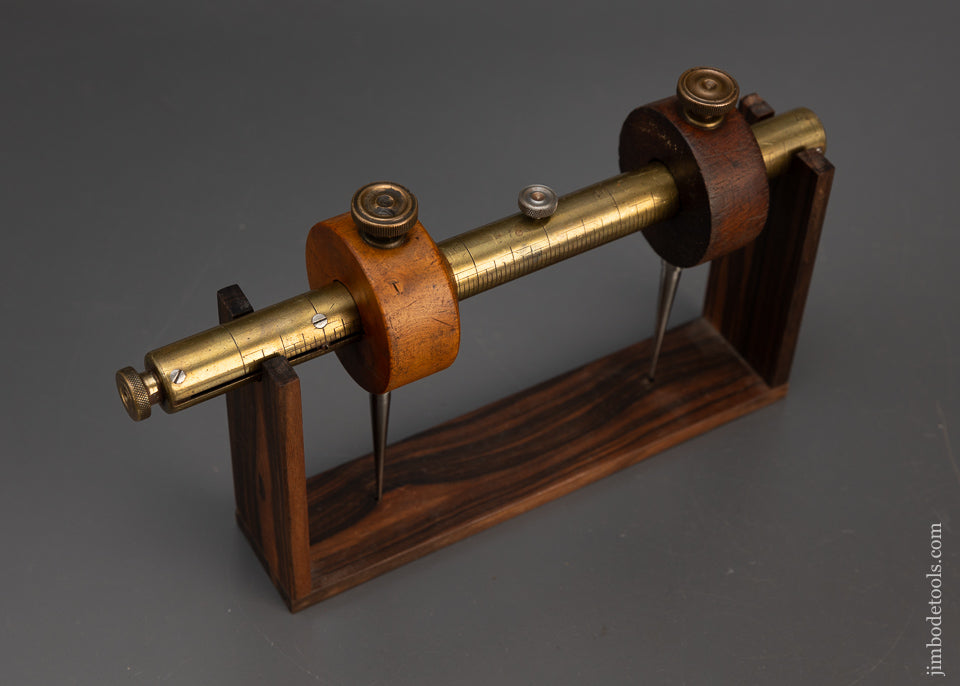 Rare & Fine KENNY’S PATENT Boxwood & Rosewood Combination Tool Mortise Gauge, Center Finder, Trammel Points, Etc. - 113468