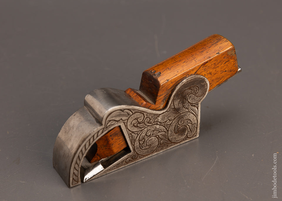 Pretty Engraved Bull Nose Shoulder Plane with Rosewood Infill - 113489
