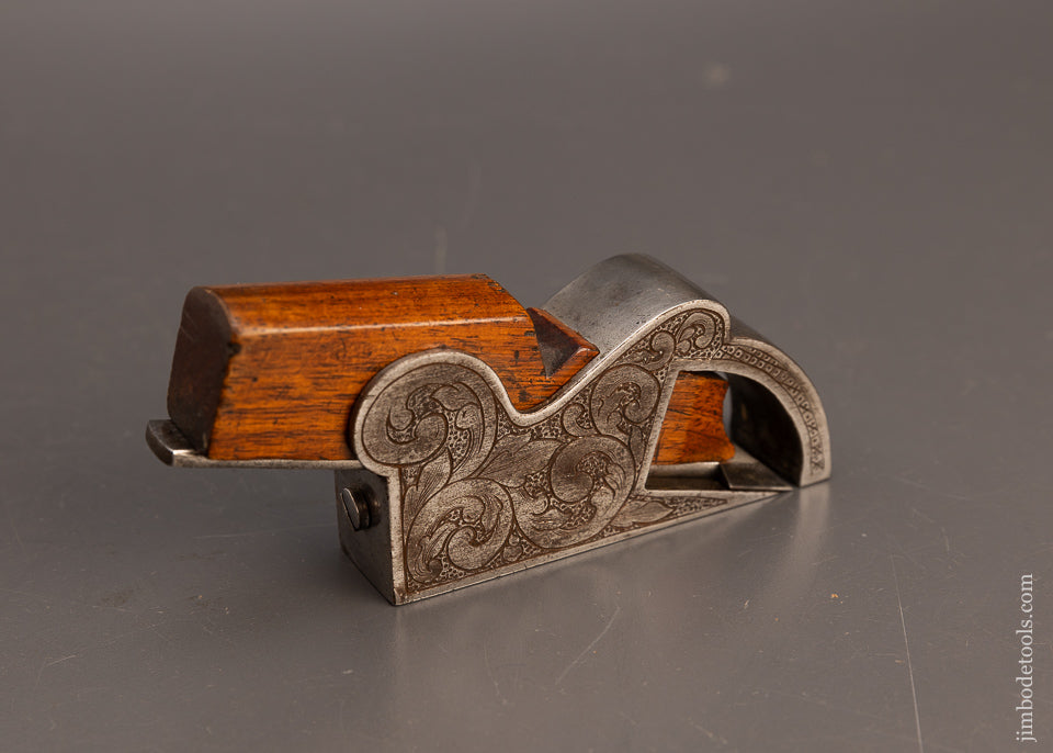 Pretty Engraved Bull Nose Shoulder Plane with Rosewood Infill - 113489