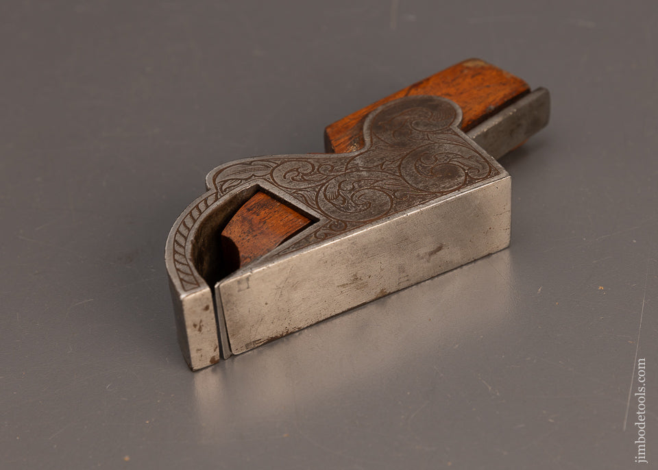 Pretty Engraved Bull Nose Shoulder Plane with Rosewood Infill - 113489