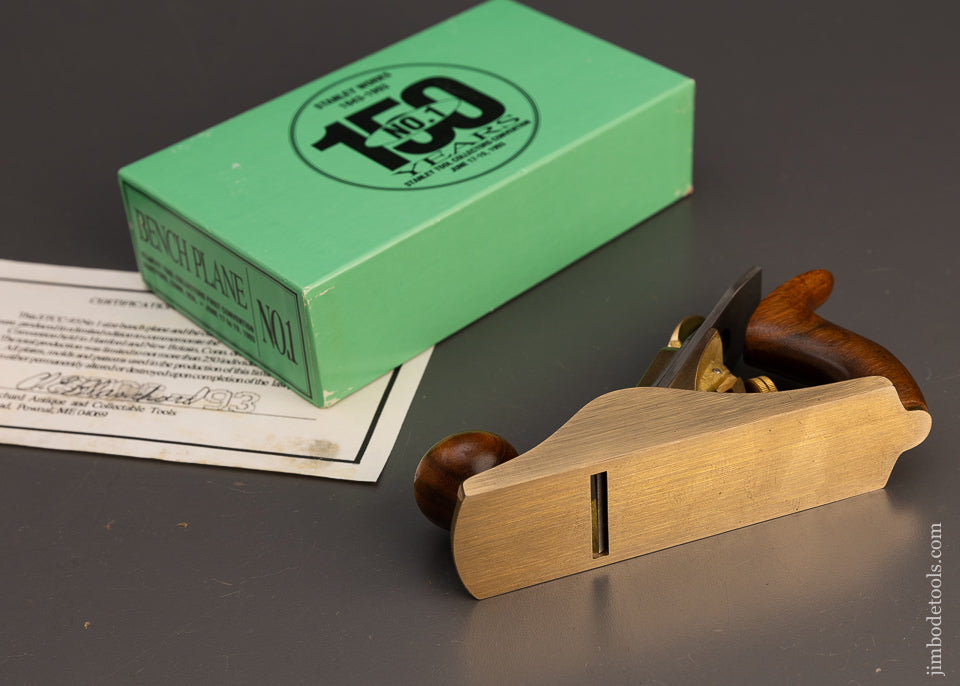 31 Year Old LIE NIELSEN Limited Edition Bronze No. 1 Smooth Plane Mint in Box with Rosewood Handles - 113523