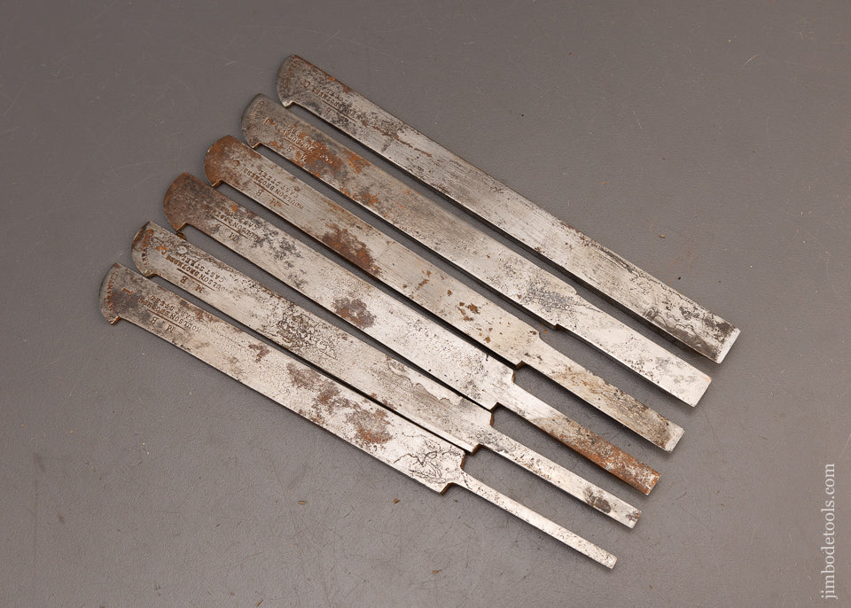 Set of 6 Plow Plane Irons MOULSON BROS. - 113546