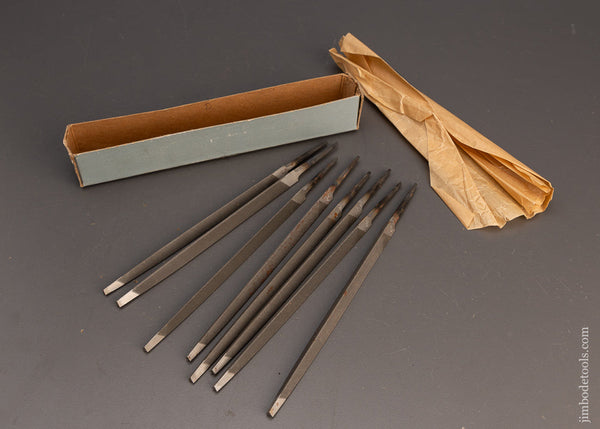 8 NICHOLSON 6 Inch Slim Taper Saw Files Mint in Box - 113551
