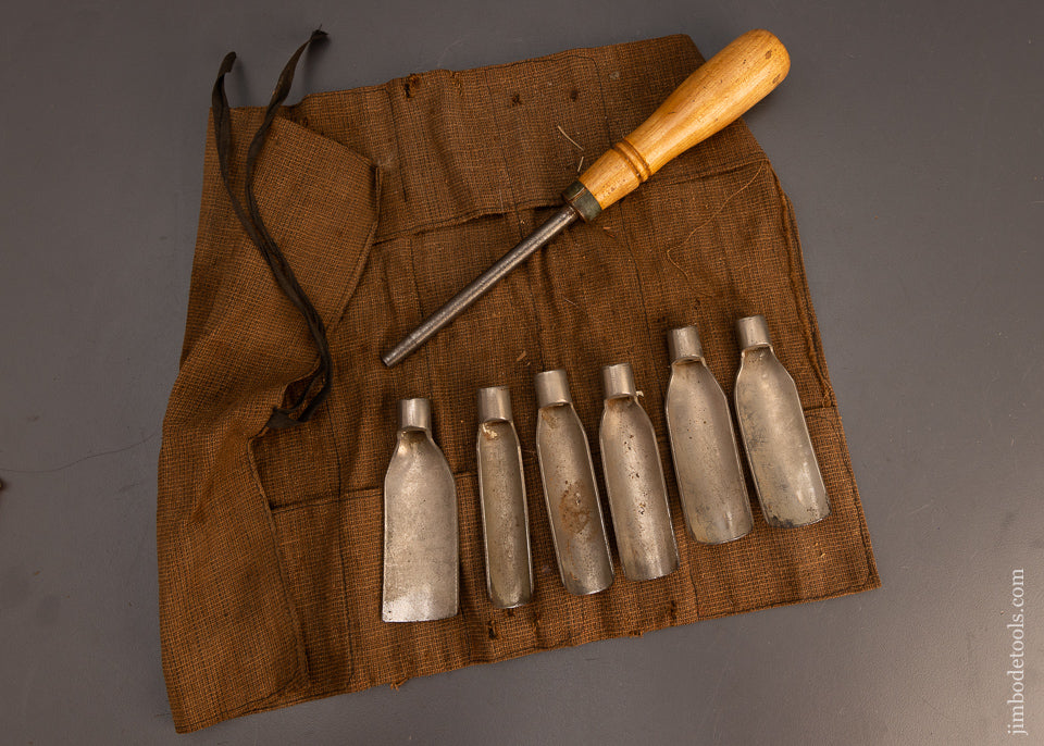 Gouges Neolthic Tool ADAMS & NELSON Set of 6 Pattern Maker’s Gouges with Interchangeable Bi ...