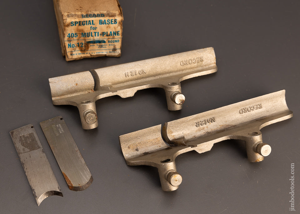 RECORD No. 12 Hollow & Round Bottoms with Cutters for STANLEY No. 45 and RECORD No. 405 Planes Mint in Box - 113653