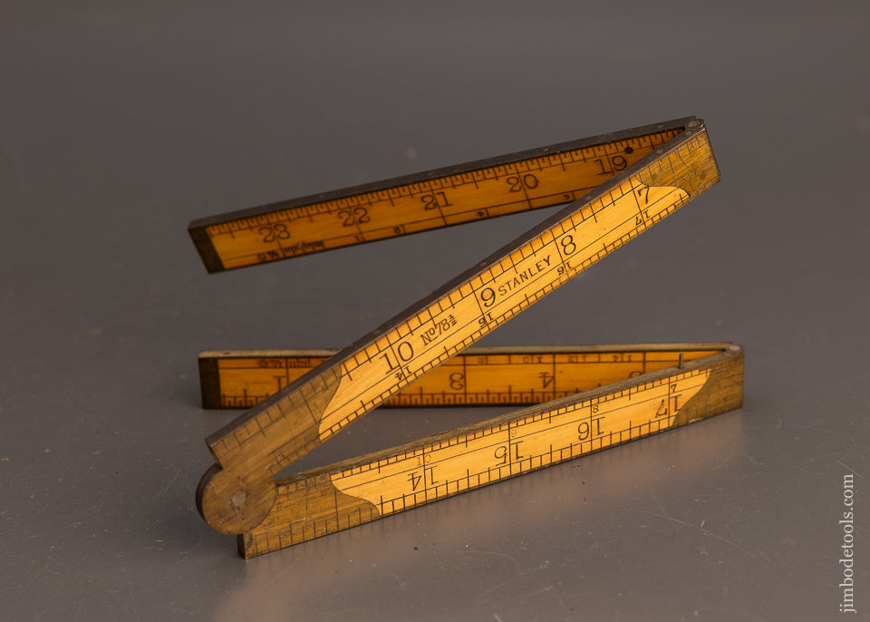 Spectacular Mint STANLEY No. 78 1/2 Full Bound Double Arch Joint Boxwood Rule - 113766