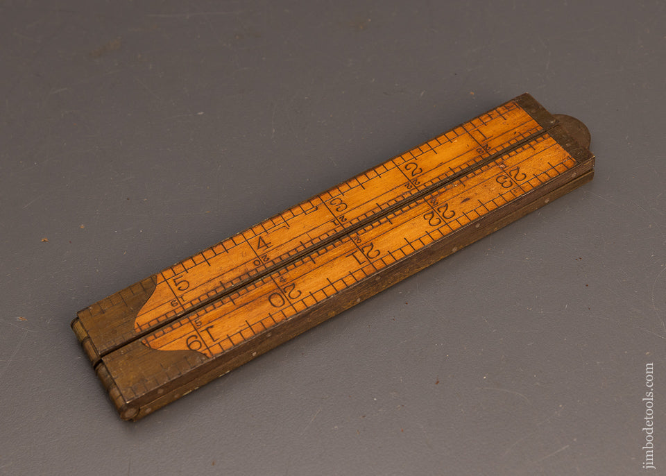 Spectacular Mint STANLEY No. 78 1/2 Full Bound Double Arch Joint Boxwood Rule - 113766