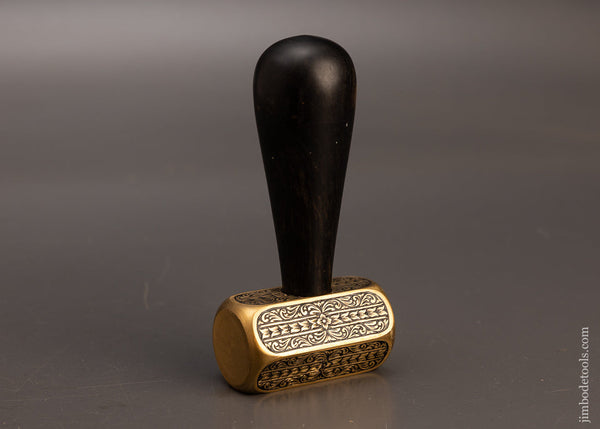 Lavishly Engraved Ebony Handled Brass Carver’s Mallet by MIKHAIL DAVYDOV -  113790