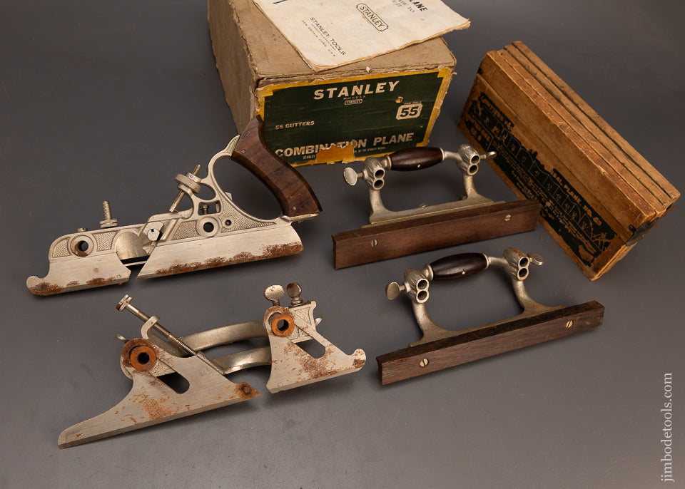 Fine 100% Complete STANLEY No. 55 Combination Plow Plane in Original Box - 113884