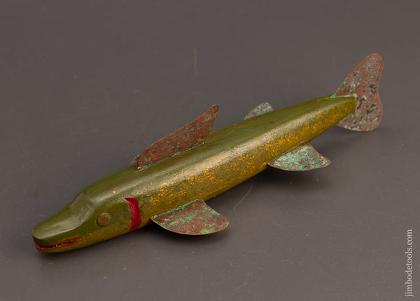 Awesome 9 1/4 Inch Fish Decoy by ROB’T. LINDNER, Clarence, N.Y. - 113890