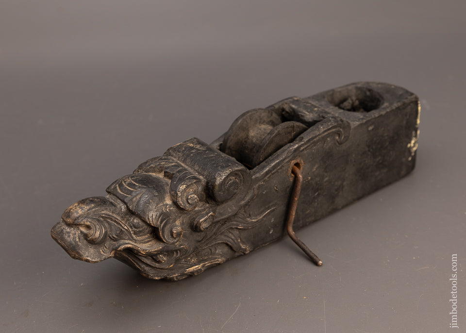 Ornate Early Dragon Carved Sumitsubo Japanese Ink Line - 113937