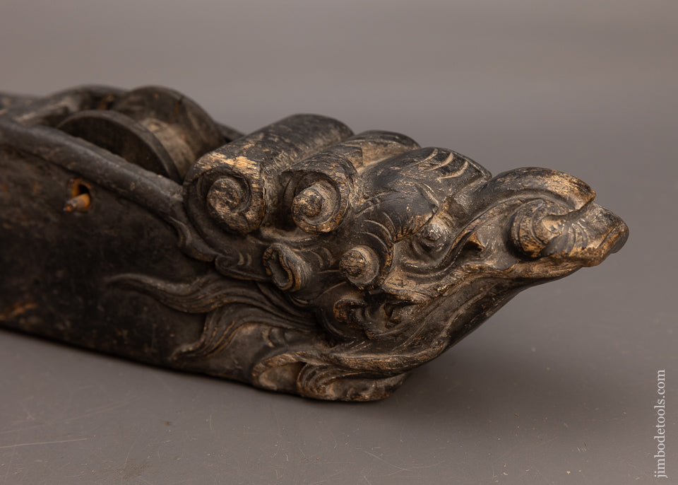 Ornate Early Dragon Carved Sumitsubo Japanese Ink Line - 113937