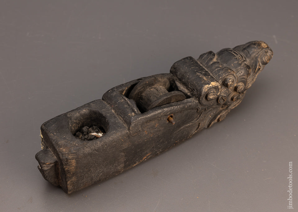 Ornate Early Dragon Carved Sumitsubo Japanese Ink Line - 113937